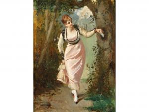 MARTINEZ DEL RINCON Y TRIVES Serafín 1840-1892,A young lady in a garden,1880,Duke & Son 2014-04-10