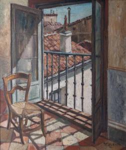 MARTINEZ NOVILLO Cirilo 1921-2008,Balcony with Chair,1946,William Doyle US 2023-09-29