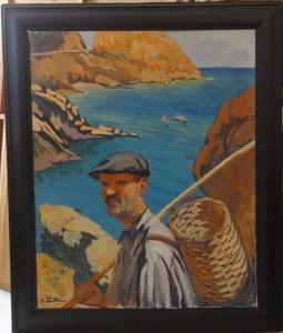 Martinez RAYMOND 1889-1969,Pêcheur dans les calanques,Millon & Associés FR 2016-12-14