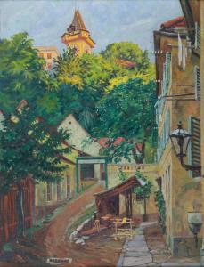 martiny theodor 1880-1949,Graz mit Blick auf den Uhrturm,1916,Palais Dorotheum AT 2024-01-02