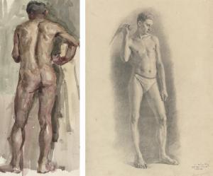 MARTIROSOV Arkadi Fyodorovitch 1927-2015,Standing male nude; and A male nude from b,1953,Christie's 2007-11-29