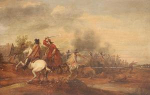 MARTSZEN Jan II 1609-1647,Battle scene,1648,Woolley & Wallis GB 2021-08-11