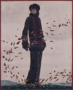 MARTY Andre Edouard,A lady out on an autumnal day,1923,Bellmans Fine Art Auctioneers 2022-02-22