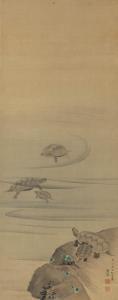 MARUYAMA OKYO 1733-1795,Turtle in the water,1786,Mainichi Auction JP 2024-02-03