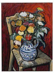 MARX SAMUEL A 1885-1964,Still Life in a Blue Vase,1950,Los Angeles Modern Auctions US 2019-05-19