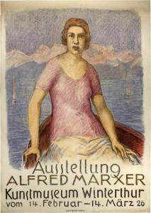 MARXER Alfred 1876-1945,Plakat zur Ausstellung Alfred Marxer, Kunstmuseum ,Kornfeld CH 2022-06-14