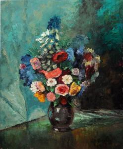 MARXER Alfred 1876-1945,Prächtiger Blumenstrauß in bauchiger Vase vor chan,1937,Bloss DE 2017-09-25