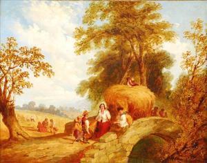 MARY JOHNSON Helen 1800-1800,Figures anda harvest cart crossing a bridge,Dreweatt-Neate 2010-06-30