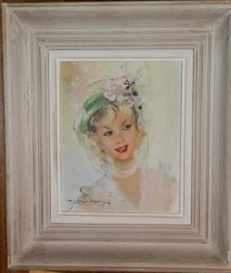 MARYS Jacques 1900-1900,Femme au chapeau à fleurs,Millon & Associés FR 2014-04-24