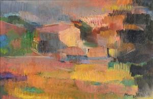 MARZELLE Jean 1916-2002,Paysage au toit rouge,1961,De Maigret FR 2023-07-07