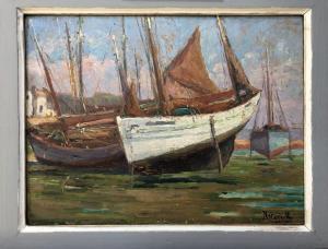 MARZIN Alfred 1880-1943,Bateaux de pêche en cale sèche,Adjug'art FR 2023-07-25