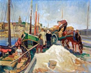 MARZIN Paul 1904-1996,EMBARQUEMENT DES OIGNONS POUR L'ANGLETERRE À ROSCO,Pillon FR 2017-01-22