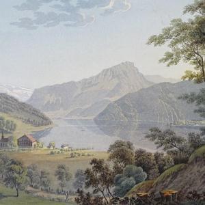 MARZOHL Johann Baptist 1792-1836,view of bay in Lucerne Switzerland,Burstow and Hewett GB 2019-09-18