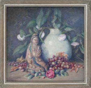 MARZOLO Leo Aurelio 1800-1800,Still life with Guanyin pottery figure and grapes,Eldred's 2016-03-19