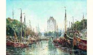 MASCART Gustave 1834-1914,« Canal en Hollande ».,Gros-Delettrez FR 2002-04-19