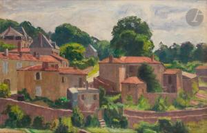 MASCART Paul 1874-1958,Pouzauges, paysage route de Bressuire,1943,Ader FR 2023-10-27