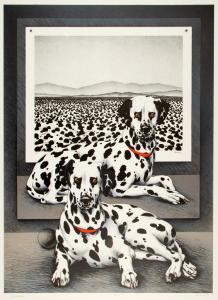 MASON Richard, Dick 1951-1993,Two Red Collars,1991,Santa Fe Art Auction US 2023-03-16