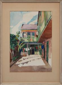 MASON Roy Martell,Patio on Royal St., New Orleans, Louisiana,1939,Neal Auction Company 2023-07-20