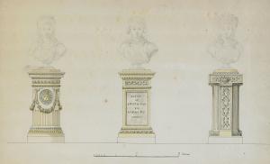 MASRELIER Louis 1748-1810,Studie för gustavianska skulpturplintar med dek,Stockholms Auktionsverket 2008-11-26