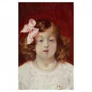 MASRIERA Y MANOVENS Jose 1841-1912,Retrato de niña,Lamas Bolaño ES 2021-12-21