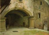 MASSANI Pompeo 1850-1920,Cortile del castello di Poppi,Wannenes Art Auctions IT 2018-11-29