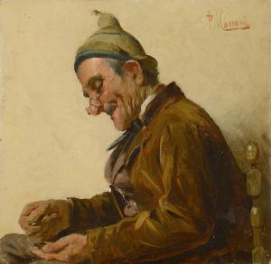 MASSANI Pompeo 1850-1920,Ritratto di anziano,Meeting Art IT 2024-01-17