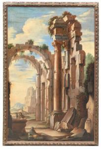 MASSELLI TOMMASO 1700-1700,Veduta con rovine classiche e figure,Meeting Art IT 2020-06-27