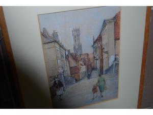 MASSIE Martha Willis 1894,figures in a street,Lawrences of Bletchingley GB 2009-04-21