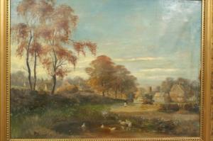 MASSINGHAM E,Appenhall, Nr Dronfield, autumn by the vill,Bamfords Auctioneers and Valuers 2007-12-12