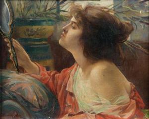 MASSON Alexandre 1800-1900,Jeune fille au miroir,Aguttes FR 2011-05-30