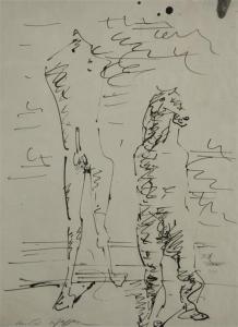 MASSON Andre 1896-1987,Homme et cheval,Christie's GB 2008-10-02