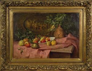 MASSON Arthur 1800-1900,Composition aux cuivres et aux fruits.,Oger-Camper FR 2008-06-16