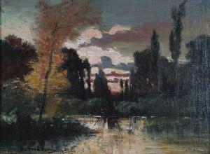 MASSON Benedict 1819-1893,Paysage à l'étang,Ruellan FR 2022-07-23