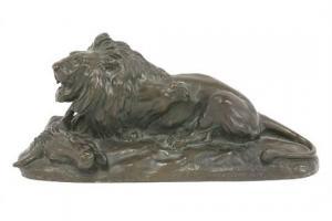 MASSON Clovis Edmond 1838-1913,A lion with a dead wildebeest,Sworders GB 2015-06-16