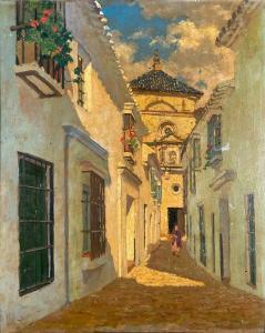 MASSON Georges 1875-1949,Ruelle animée,Saint Germain en Laye encheres-F. Laurent FR 2023-04-15