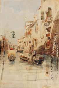 MASSONI Egisto 1854-1929,A side canal, Venice,Mallams GB 2018-07-11