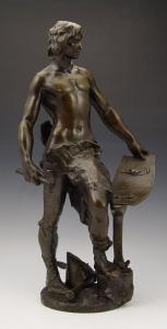 MASSOULE Andre 1851-1901,Young Bare Chested Viking Blacksmith,1851,Burchard US 2009-09-27