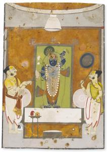 MASTER Kotah,Featuring Shrinathji flanked by two worshiping male figures,1840,Bonhams GB 2015-06-24