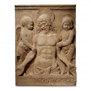 MASTER OF SAN TROVASO 1400-1400,Man of Sorrows with Mourning Angels,1480,Bonhams GB 2021-01-29