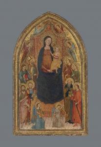 MASTER OF THE ASHMOLEAN PREDELLA 1300-1300,The Madonna and Child enthroned with Saints J,Christie's 2014-07-08