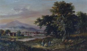 MASTER OF THE BLUE LANDSCAPES,C. Berlyn (British, late 19th century) Three Rural,Mallams 2017-07-13