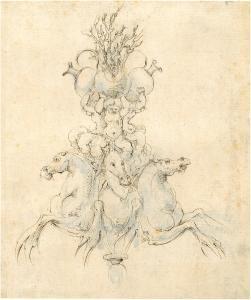 MASTER OF THE BLUE WASH 1600-1600,Study for a table ornament with putti ridi,17th Century,Sotheby's 2021-01-27