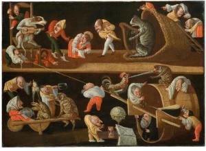 MASTER OF THE FERTILITY OF THE EGG 1600-1700,A grotesque scene with c,17th Century,Palais Dorotheum 2022-11-10