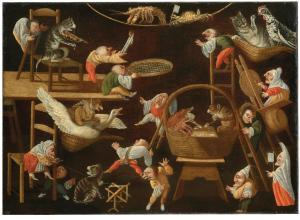 MASTER OF THE FERTILITY OF THE EGG 1600-1700,A grotesque scenes with ,17th Century,Palais Dorotheum 2022-11-10