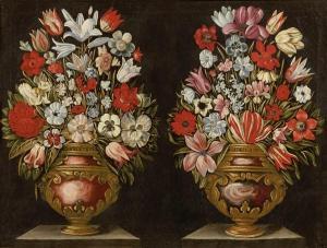 MASTER OF THE GROTESQUE VASES 1600-1600,Due vasi a grottesche con fiori,Farsetti IT 2022-04-08