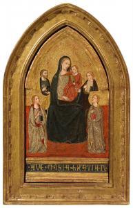 MASTER OF THE LAZZARONI MADONNA,The Virgin Enthroned with Child and Saints,Lempertz 2021-11-20