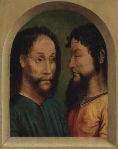 MASTER OF THE LEGEND OF SAINT LUCY,Two apostles, bust-length, at a window,Christie's 2015-07-10