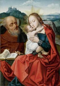 MASTER OF THE LEGEND OF THE MAGDALENE 1483-1530,The Holy Family before a broad ,1510,Galerie Koller 2011-09-19