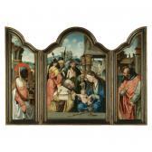 MASTER OF THE LILLE ADORATION 1500-1540,A TRIPTYCH:  CENTRAL PANEL: THE ADORATION OF THE ,Sotheby's 2007-12-05