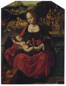 MASTER OF THE PARROT,The Virgin and Child with a parrot in a landscape,Christie's 2020-10-20